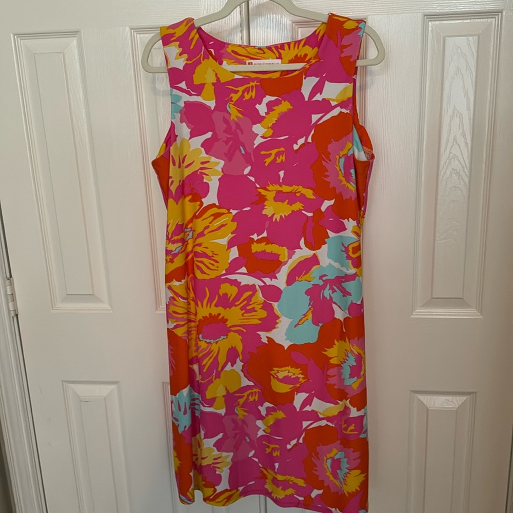 Jude Connally Beth Dress- Pink and Yellow - Size L